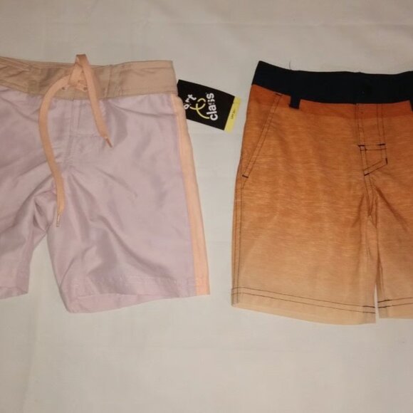 2 pair Boy's Size Hybrid swim trunks Art Class Orange Swim - Picture 1 of 4
